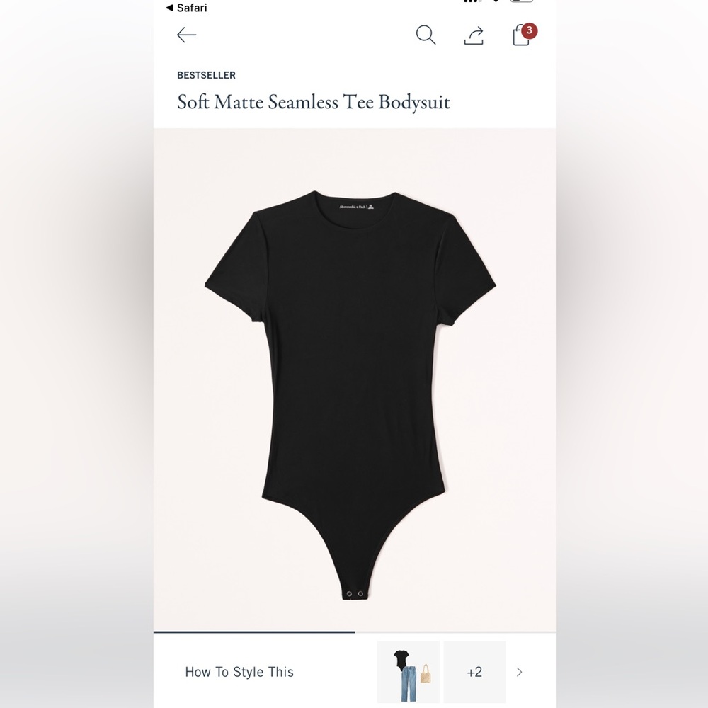NWT Abercrombie Soft Matte Seamless Tee Bodysuit size Small